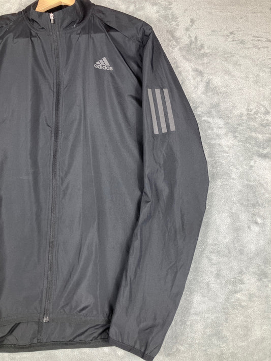 Adidas Black Lightweight Track Jacket Reflective Logo Size S