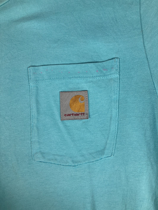 Carhartt Light Blue Pocket Vintage T-Shirt Size Medium