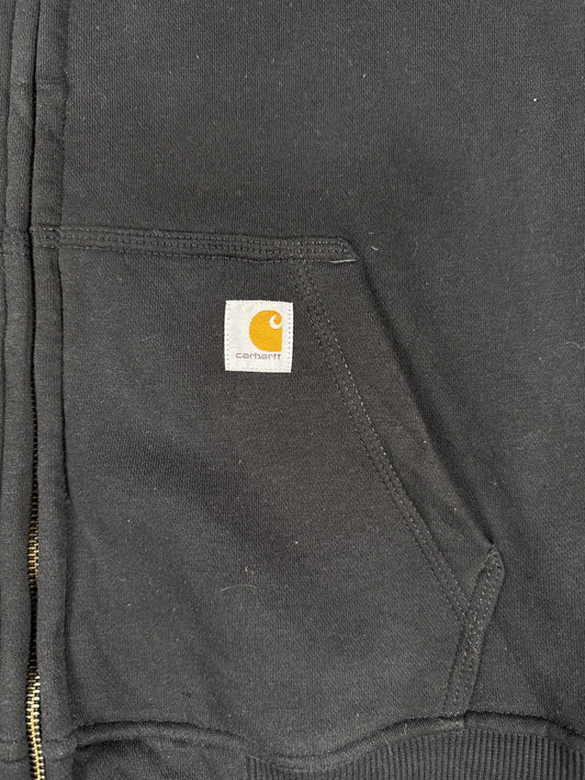 Carhartt Black Relaxed Fit Hooded Zip-Up Sweatshirt Size M