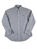Ralph Lauren Blue and White Checked Button-Down Shirt Size M