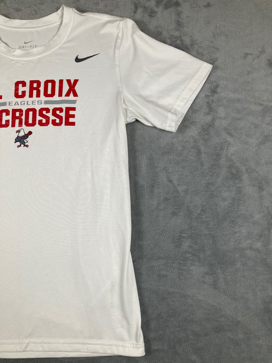 Nike St. Croix Eagles Lacrosse White Dri-FIT T-Shirt Size S