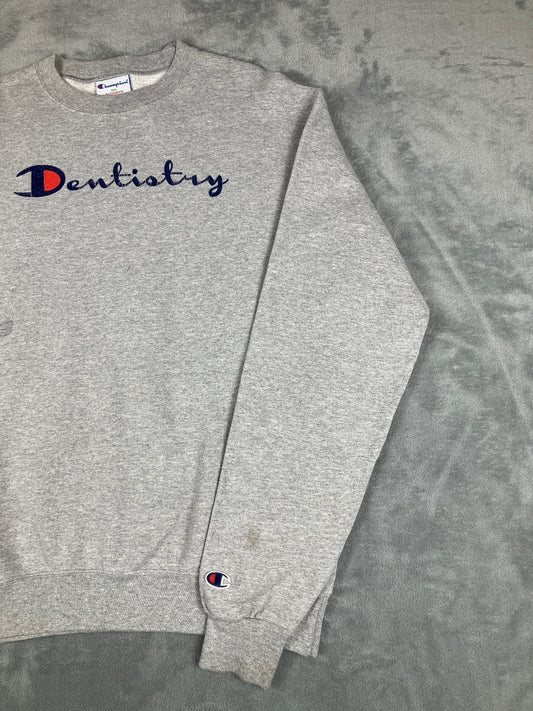 Champion Grey 'Dentistry' Crewneck Sweatshirt Size M
