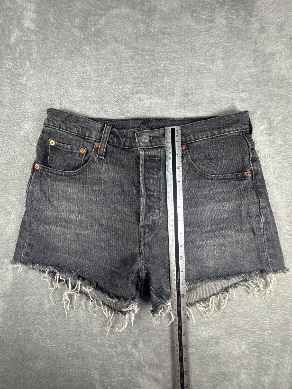 Levi's 501 Black Denim Cutoff Shorts W29