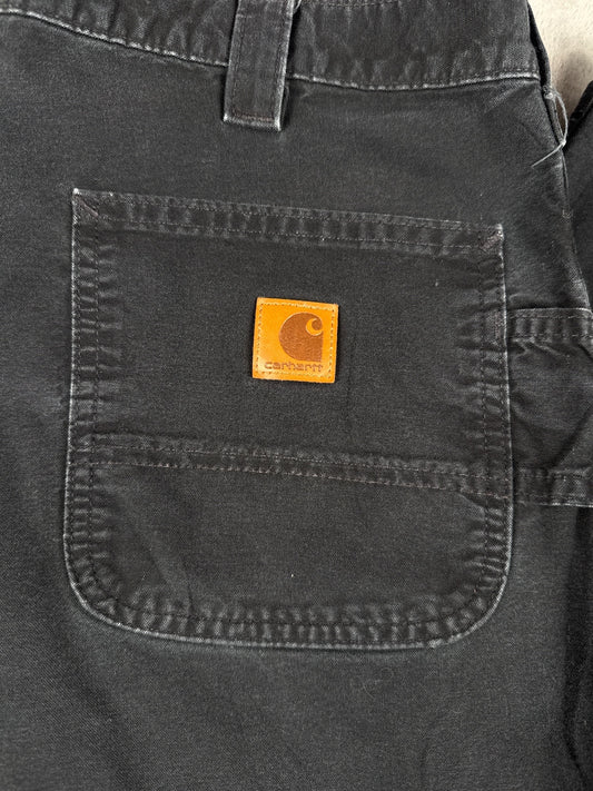 Carhartt Loose Original Fit Black Cotton Work Trousers 38x32