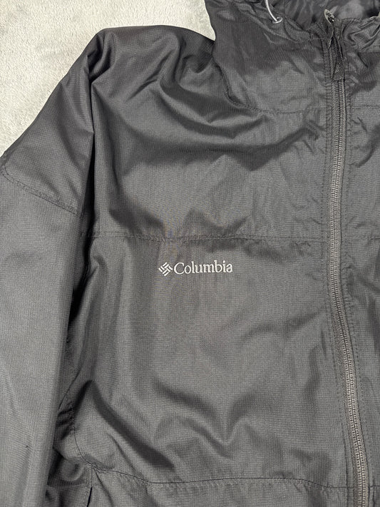 Columbia Black Hooded Lightweight Jacket Size M