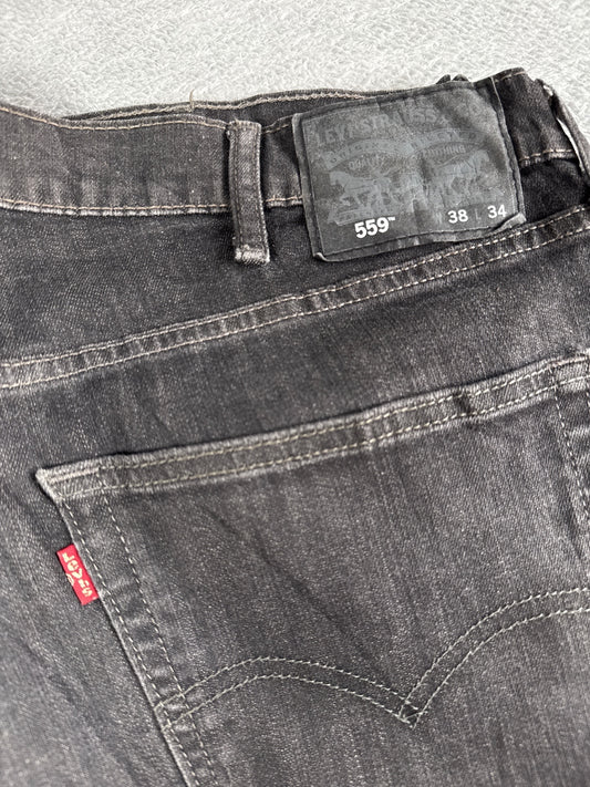 Levi's 559 Black Denim Relaxed Fit Jeans W38 L34