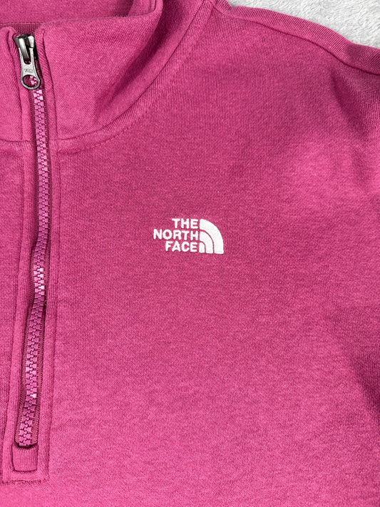 The North Face Women's Half-Zip Sweatshirt in Dark Pink - L