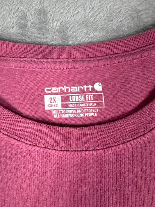 Carhartt Loose Fit Long Sleeve Pink T-Shirt Size XXL