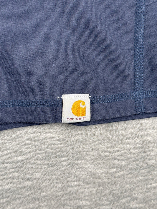 Carhartt Navy Blue T-Shirt with Red Logo, Size 3XL