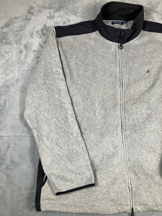 Nautica Men's Grey Vintage Fleece Jacket Size XXL