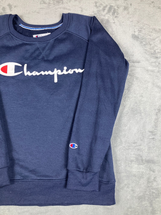 Champion Navy Blue Crewneck Vintage Sweatshirt Size Medium