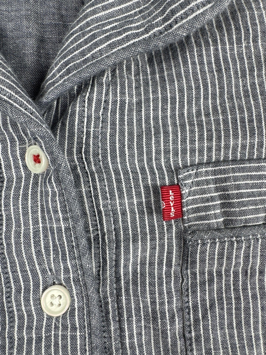 Levi's Medium Grey Striped Long Sleeve Shirt Size M