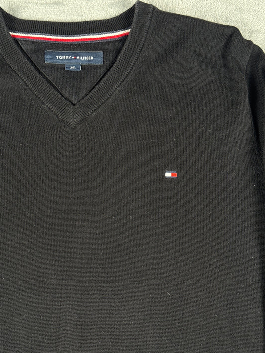 Tommy Hilfiger Black V-Neck Sweater Size S