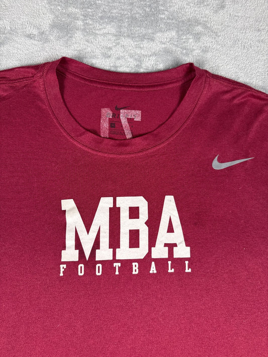 Nike MBA Football Dri-FIT Maroon T-Shirt Size Large