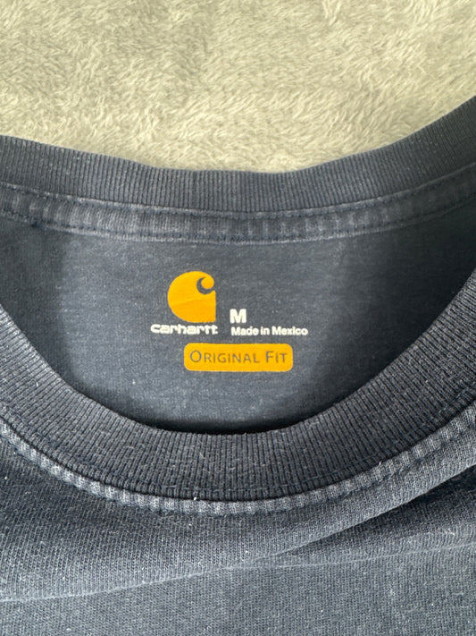 Carhartt Original Fit Long Sleeve Navy T-Shirt Size M