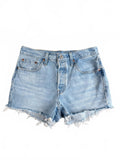 Levi's 501 Light Blue Denim Cutoff Shorts W28