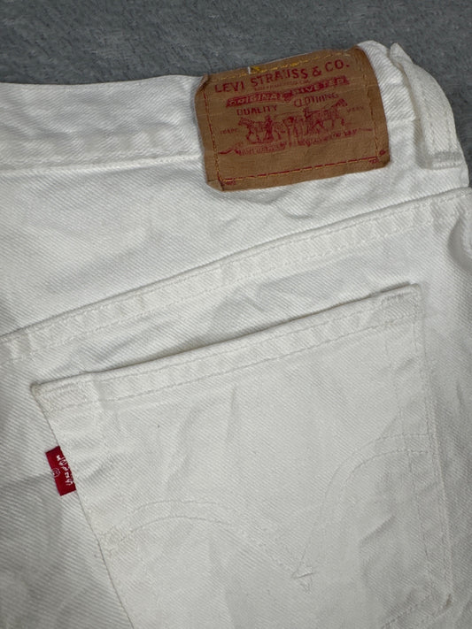 Levi's White Denim Shorts Size 12