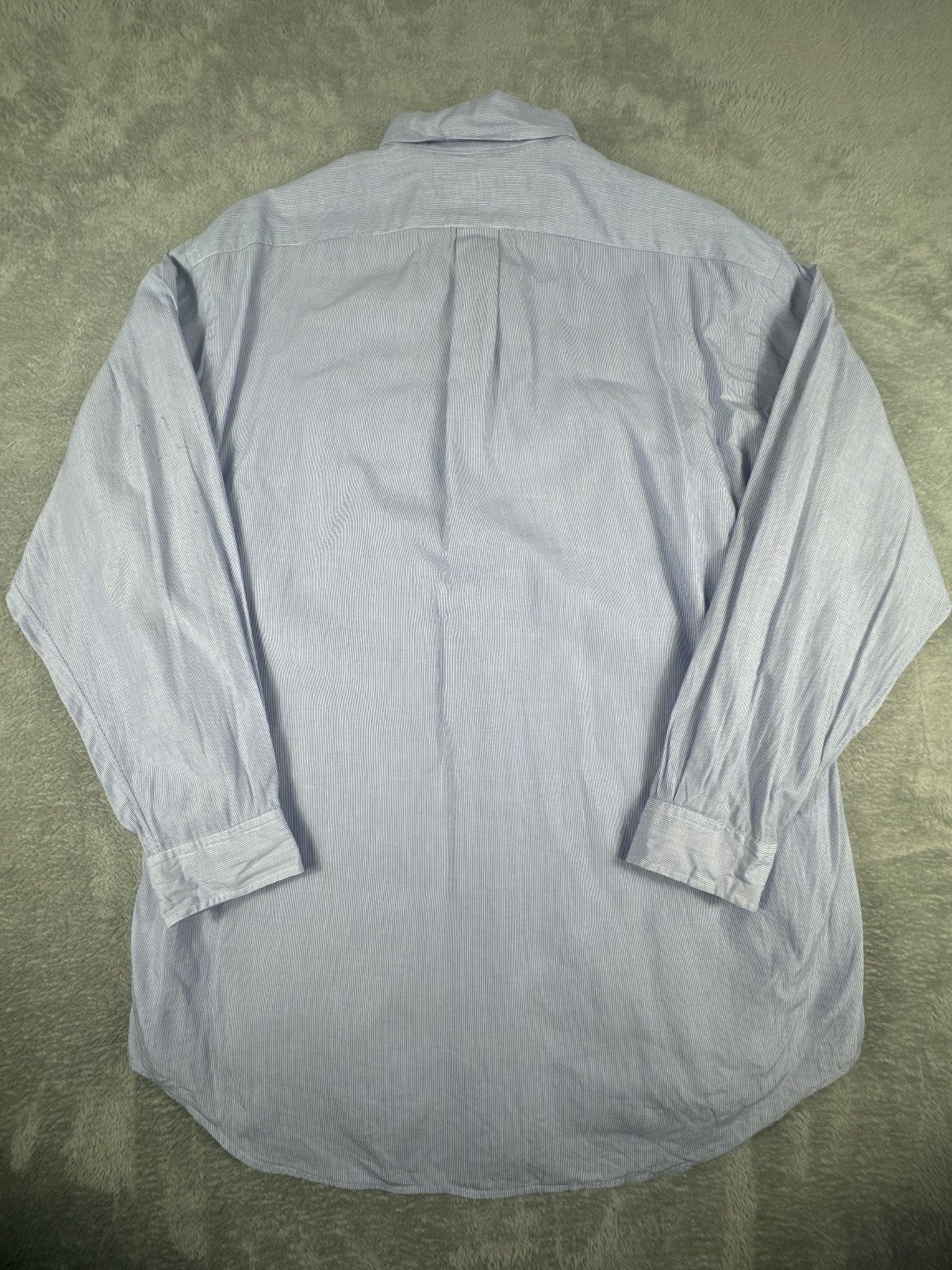 Ralph Lauren Yarmouth Blue Striped Cotton Shirt Size L