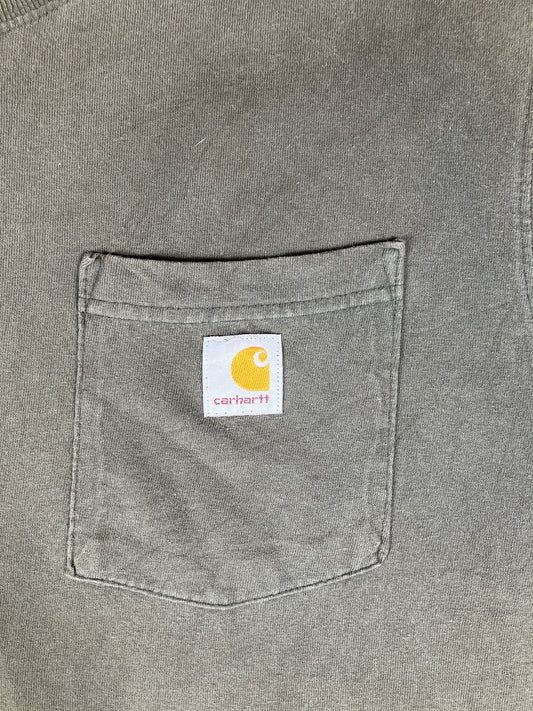 Carhartt Loose Fit Olive Green Pocket T-Shirt Size Medium