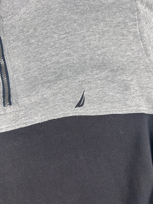 Nautica Men's XL Half-Zip Sweatshirt Grey and Black Size XL