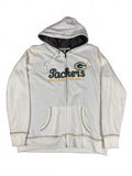 NFL Green Bay Packers White Zip-Up Hoodie - XXL