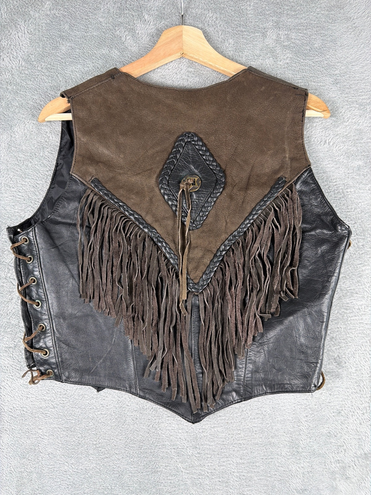 RARE Modeka Roadwear Fifty Nine Brown & Black Leather Vest