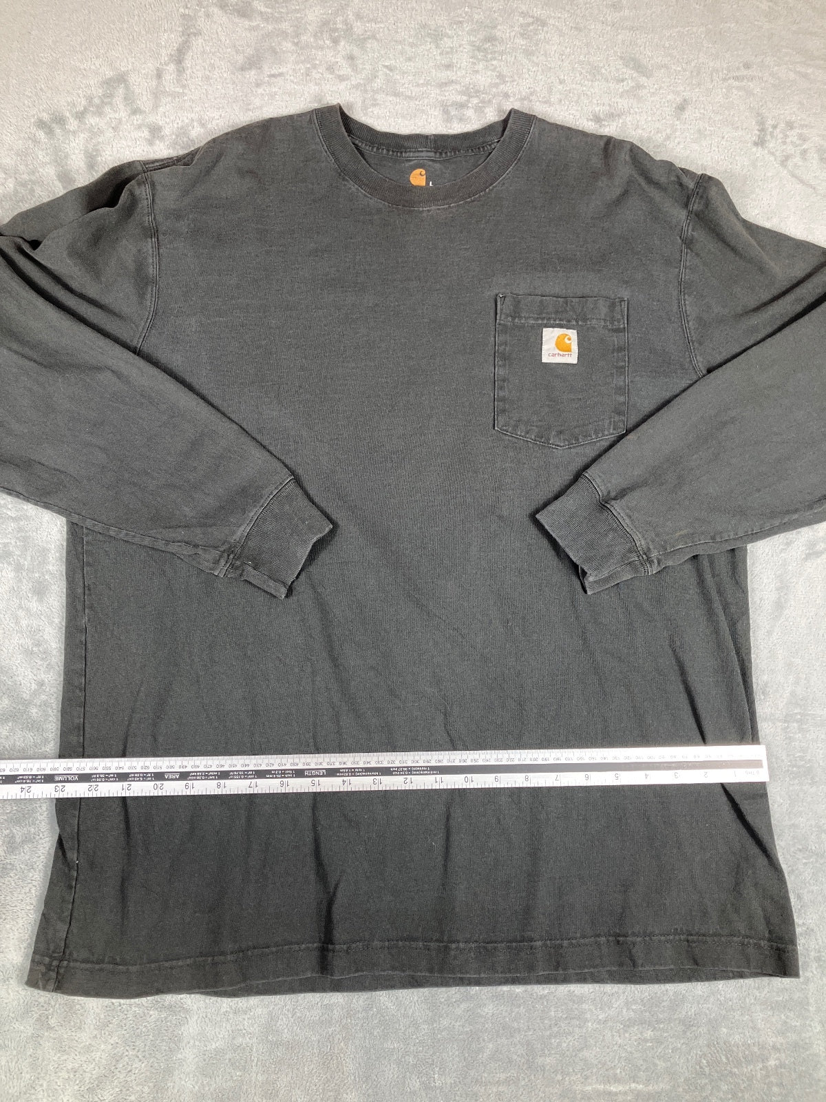 Carhartt Original Fit Long Sleeve Pocket T-Shirt in Black, L