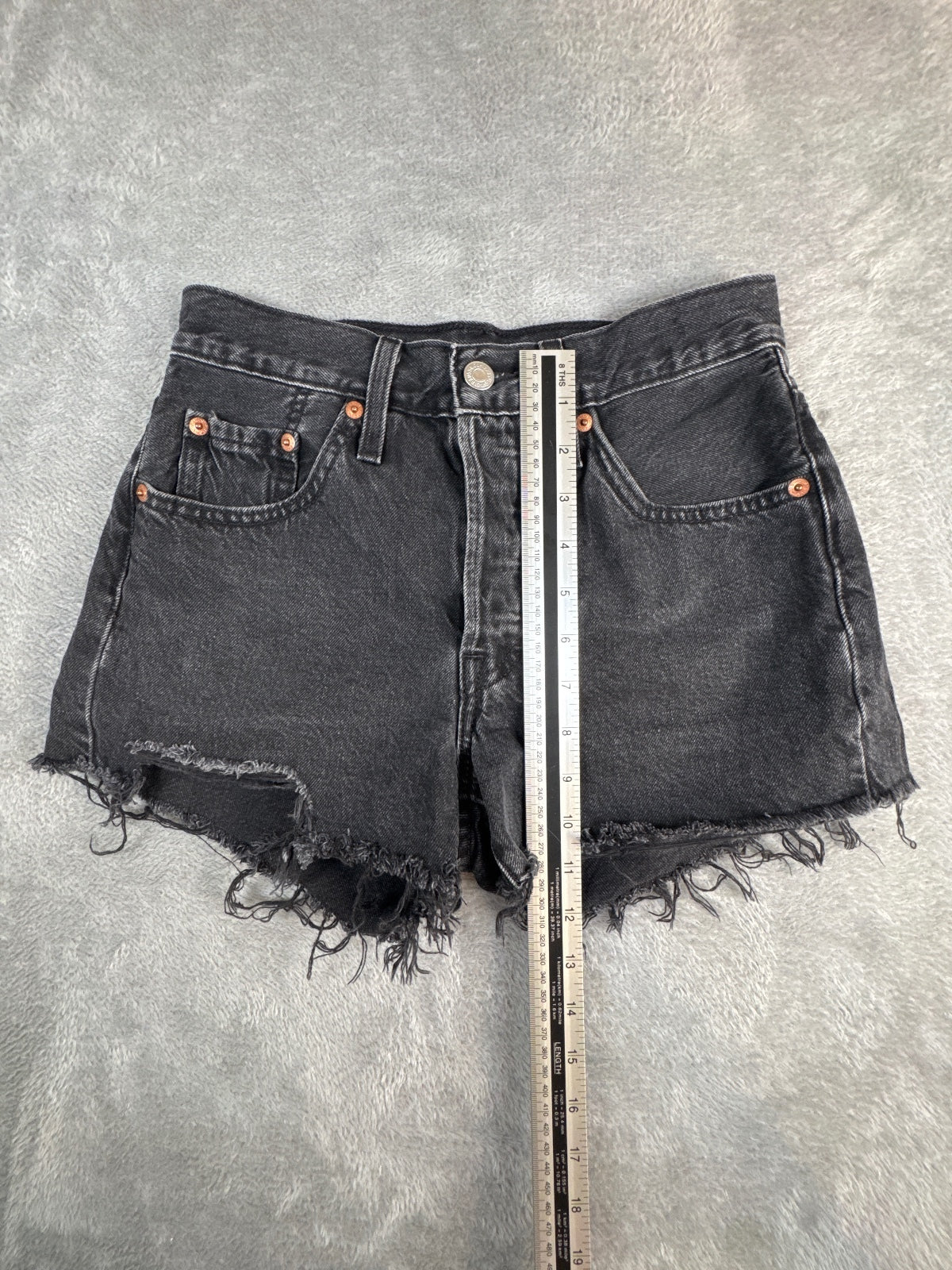 Levi's 501 Black Denim Cutoff Shorts W24