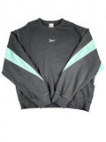 Reebok Black and Turquoise Sweatshirt Size M