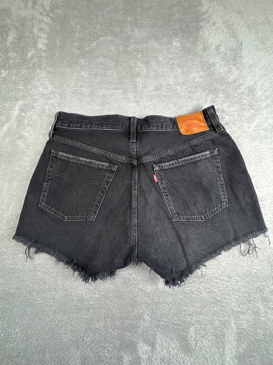 Levi's 501 Premium Capital E Black Denim Cutoff Shorts W31