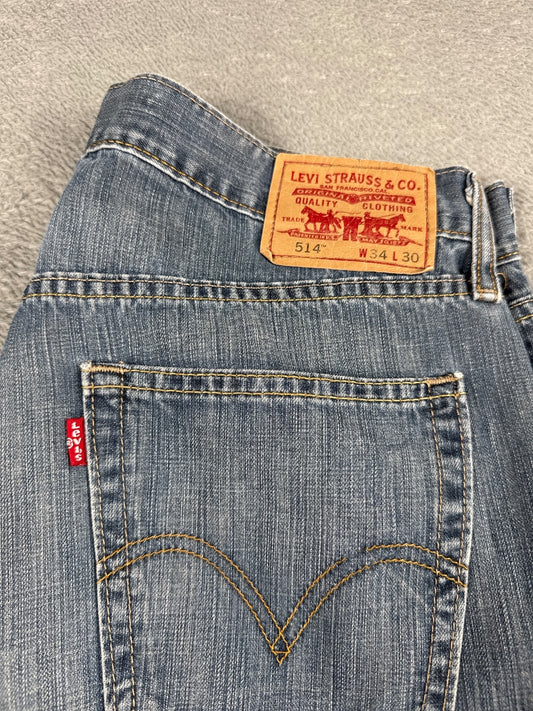 Levi's 514 Slim Straight Blue Denim Jeans W34 L30