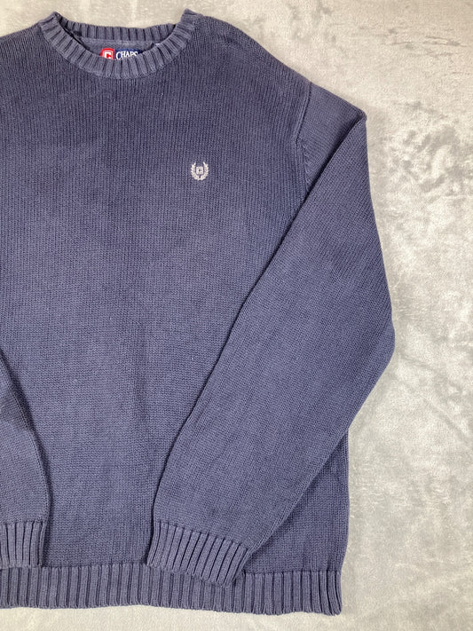 Chaps Men's Navy Blue Cotton Crewneck Sweater Size XXL