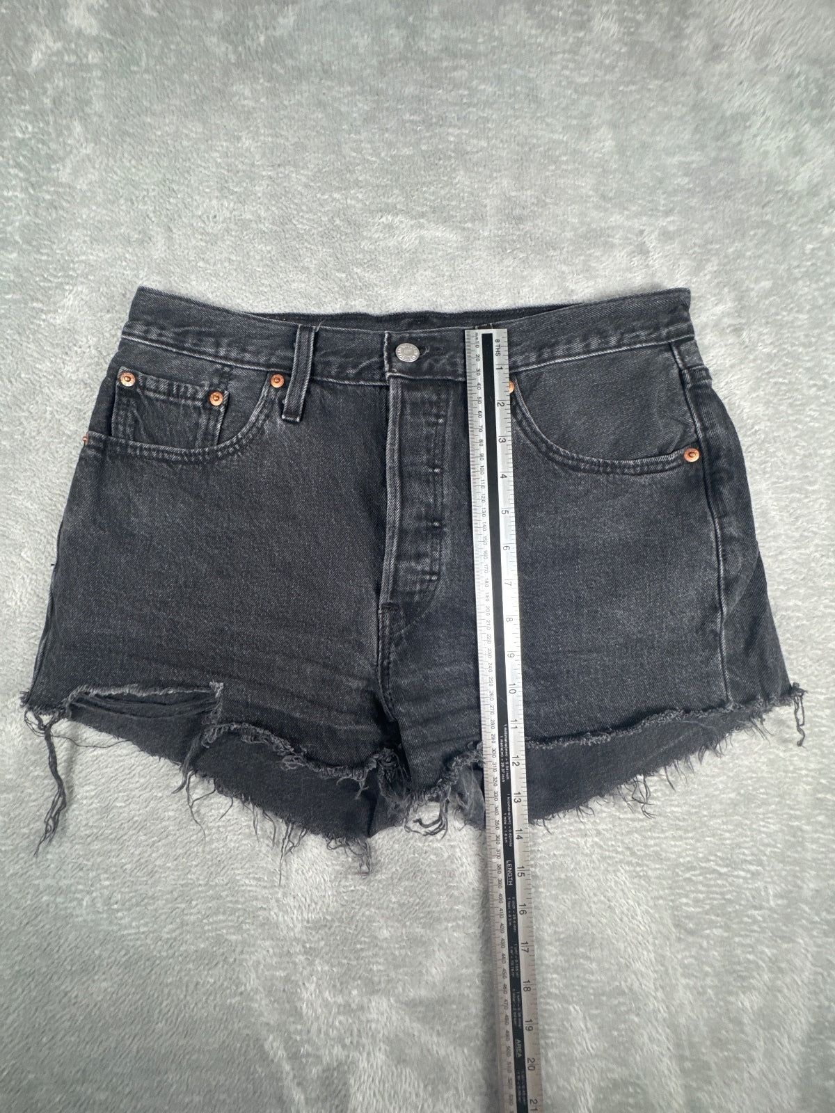 Levi's 501 Black Denim Cutoff Shorts W29