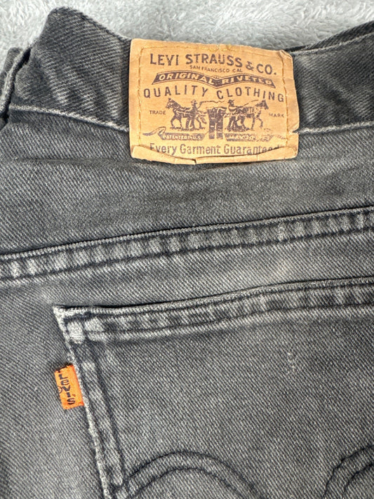 Orange Tab Levi's Black Denim Jeans with Classic Fit W33
