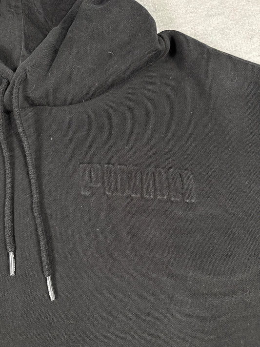 Puma Black Hoodie with Embossed Logo Size L