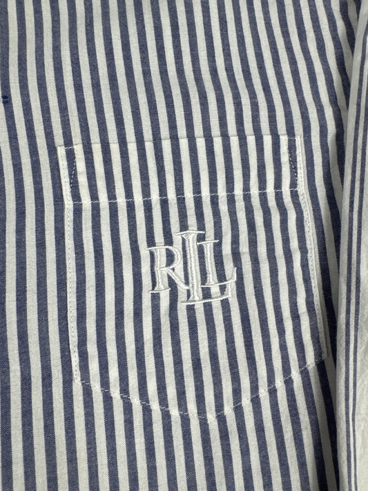 Lauren Ralph Lauren Striped Long Button-Up Shirt Size L