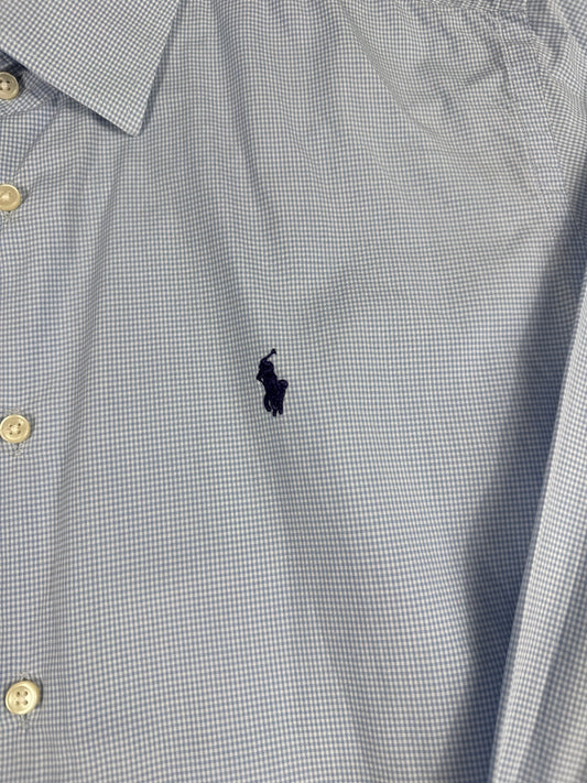 Ralph Lauren Men's Light Blue Cotton Dress Shirt Size M