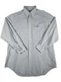 Ralph Lauren Yarmouth Blue Striped Cotton Shirt Size L