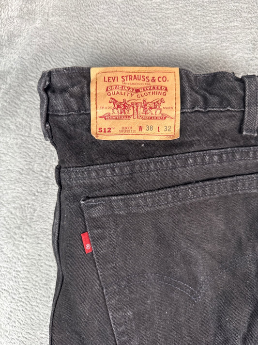 Levi's 512 Slim Fit Tapered Leg Black Jeans W38 L32