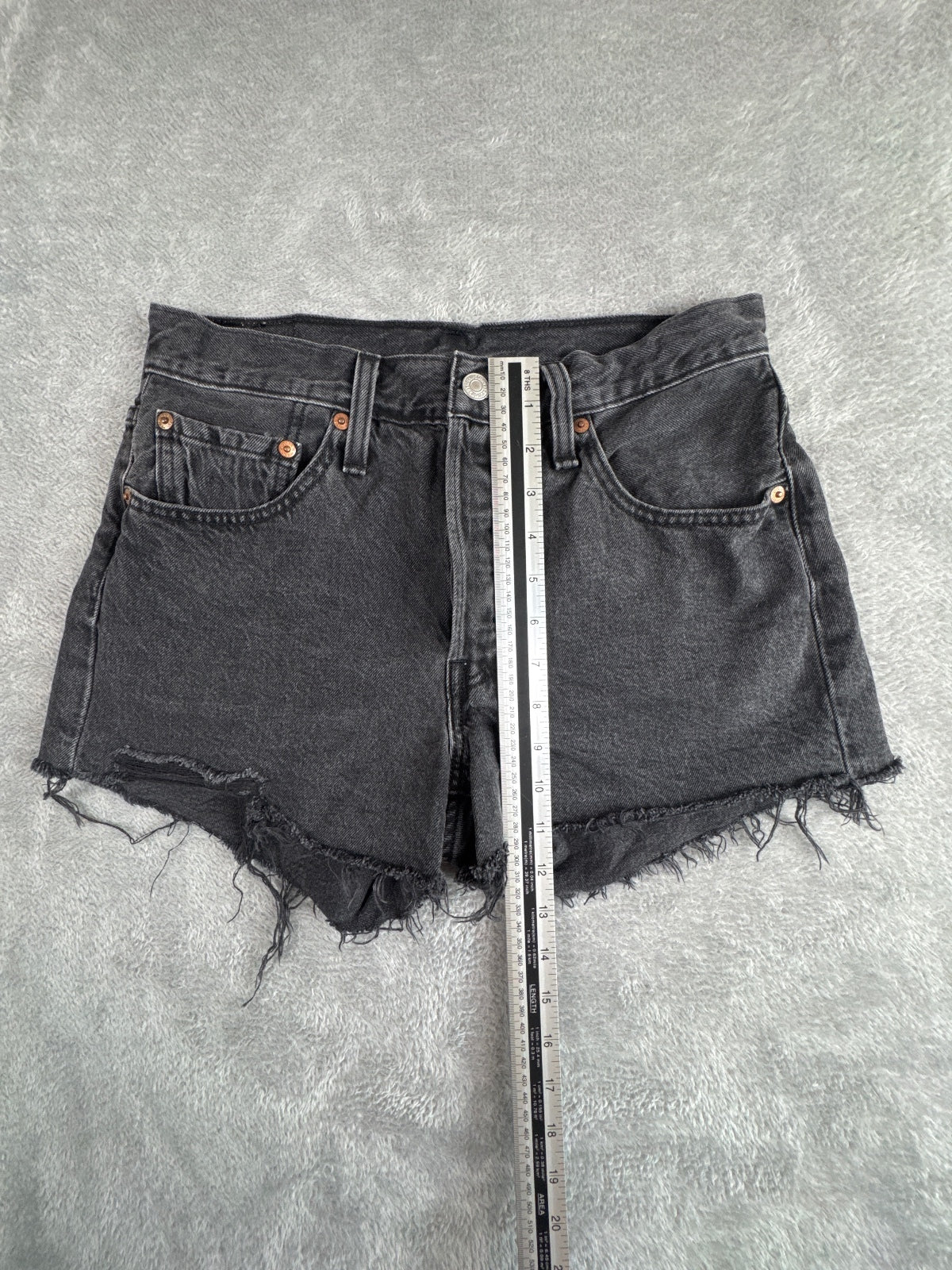 Levi's 501 Black Denim Cutoff Shorts W27