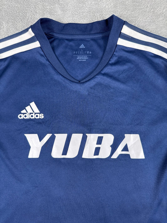 Retro Adidas Yuba Navy Blue/White Aeroready Sports Jersey L