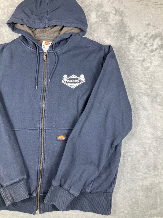 Dickies Navy Blue Full Zip Hoodie Sweatshirt Size Large