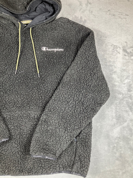 Champion Authentic Athleticwear Black Borg Hoodie Size L