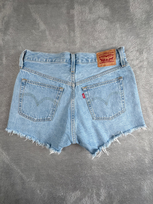 Levi's 501 Light Blue Denim Cutoff Shorts W28
