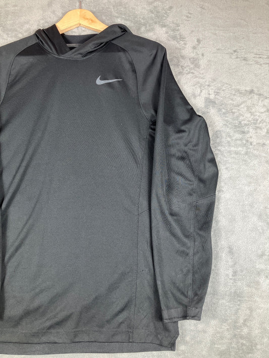 Nike Dri-FIT Black Vintage Hoodie Sweatshirt Size Small