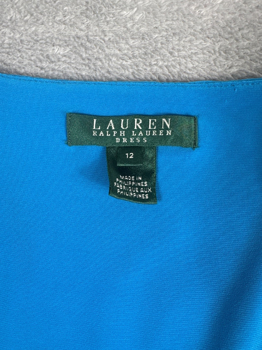 Lauren Ralph Lauren Blue Ruched Sheath Dress Size 12