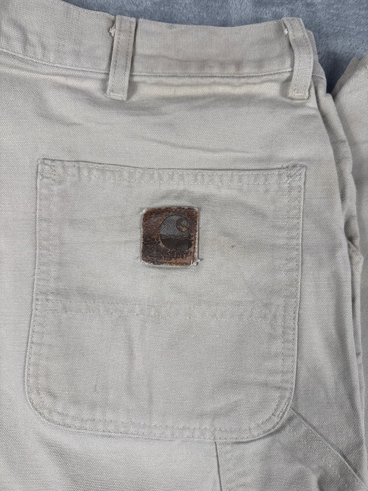 Carhartt Beige Workwear Pants 100% Cotton Size 40x32