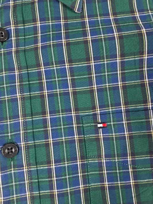 Tommy Hilfiger Green and Blue Check Shirt, Size M