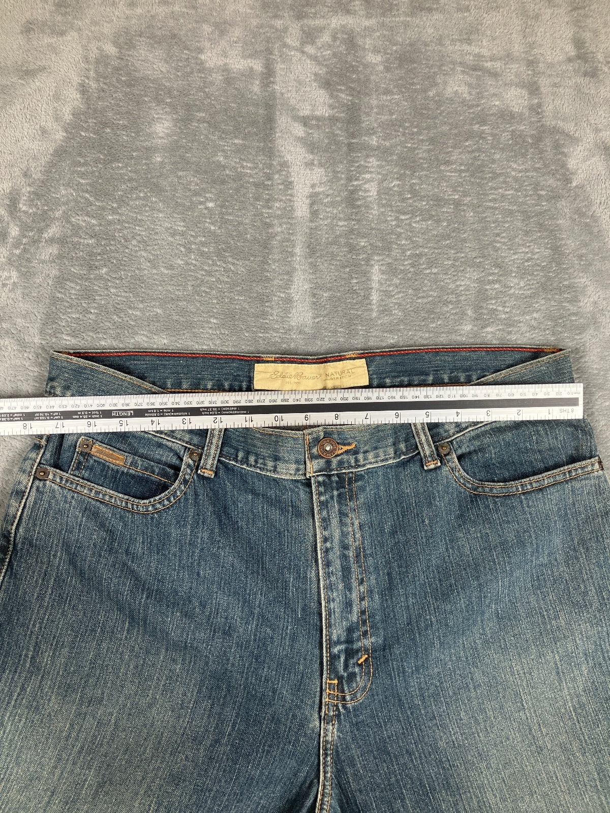 Eddie Bauer Natural Stretch Blue Denim Jeans Size 16 Regular