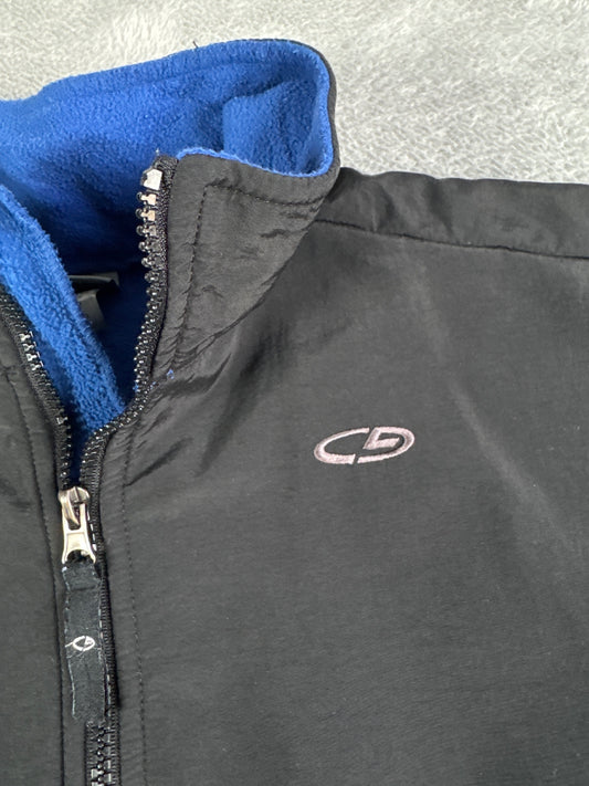 Champion Blue and Black Colourblock Fleece Jacket Size XL
